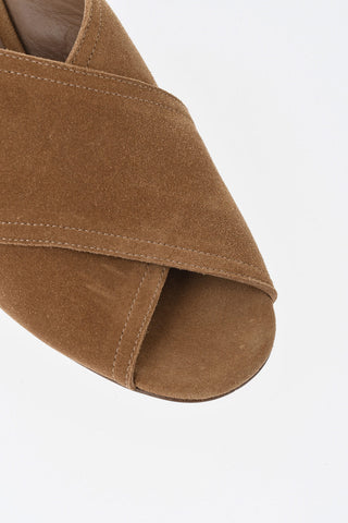 Suede Mules HONEY with 6.5 cm Heel