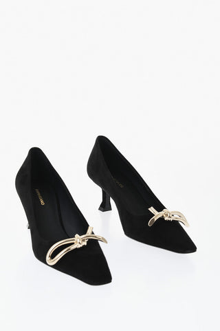 Suede Pumps ANNIE with Metal Detail 6cm