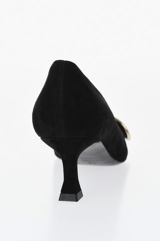 Suede Pumps ANNIE with Metal Detail 6cm