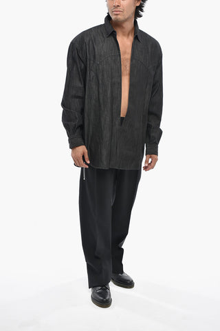 MAGLIANO Camicia in Cotone Chambray con Profondo Scollo a V