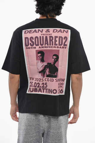 Cotton Crewneck T-Shirt With Back Print