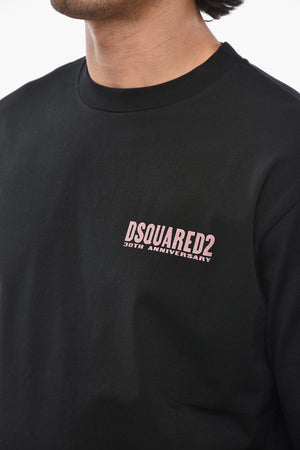 Cotton Crewneck T-Shirt With Back Print