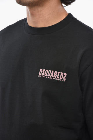 Cotton Crewneck T-Shirt With Back Print