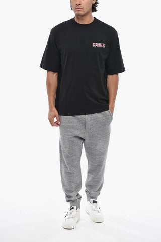 Cotton Crewneck T-Shirt With Back Print