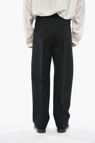 Stretch Virgin Wool Pants With Side Zip