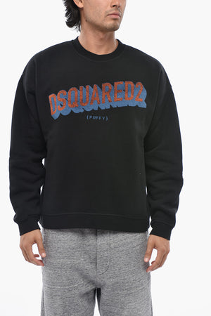 Sweatshirt Mit Rundhalsausschnitt Aus Baumwollfleece Mit Geprägtem Logo