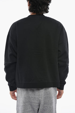 Sweatshirt Mit Rundhalsausschnitt Aus Baumwollfleece Mit Geprägtem Logo