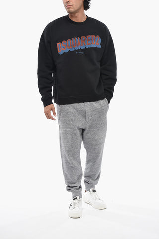 Sweatshirt Mit Rundhalsausschnitt Aus Baumwollfleece Mit Geprägtem Logo