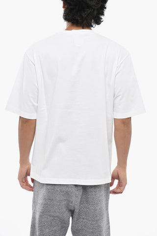Cotton Crewneck T-Shirt With Sponge-Effect Logo