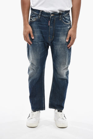 Jeans DAN'S BIG BROTHER a Gamba Dritta con Patch in Suede 19cm