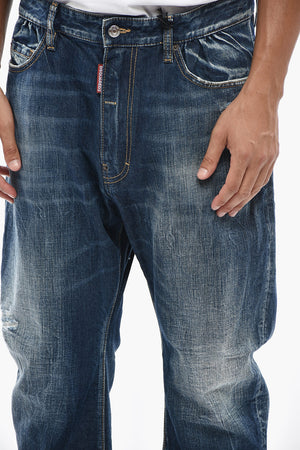 Jeans DAN'S BIG BROTHER a Gamba Dritta con Patch in Suede 19cm