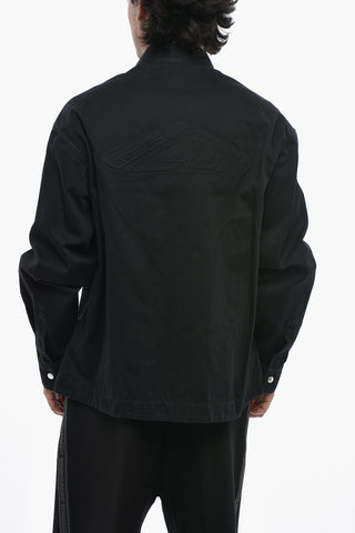 ICON Dark-Wash Denim Jacket with Embossed Logo