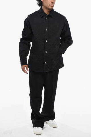 ICON Dark-Wash Denim Jacket with Embossed Logo