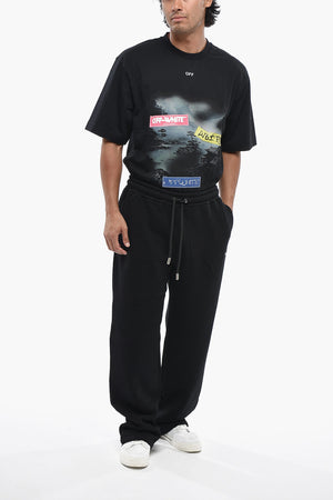 Joggers PIXEL DIAG in Cotone Garzato con Ricami