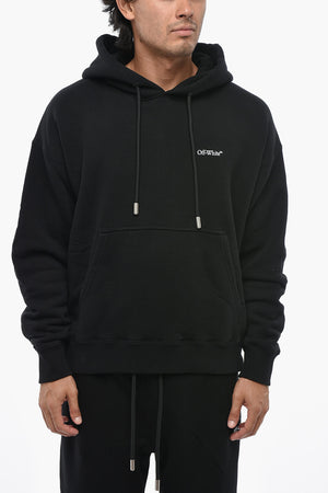 Felpa Hoodie WINDY ARROW in Cotone Garzato con Logo in Rilievo