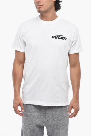DUCATI Cotton Crewneck T-Shirt With Contrast Print