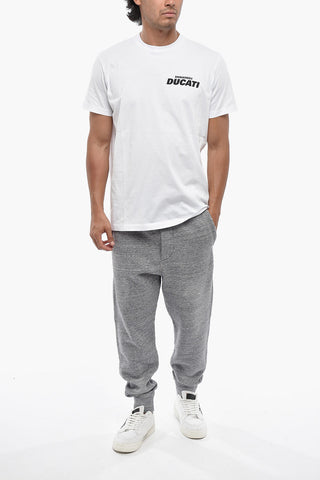DUCATI Cotton Crewneck T-Shirt With Contrast Print