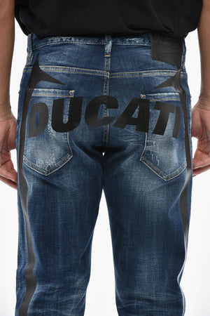 DUCATI Jeans THE AMERICAN a Gamba Dritta con Dettagli Stampati 24cm