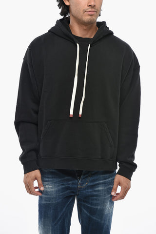 Cotton Fleece Hoodie With Large Patch Pocket