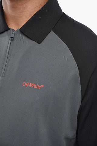 PARIS HILINSKI Polo in Nylon Bicolore con Mezza Zip