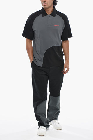 PARIS HILINSKI Polo in Nylon Bicolore con Mezza Zip
