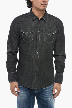 Camicia CLASSIC WESTERN in Denim Leggero con Doppio Taschino