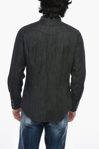 Light Denim Shirt CLASSIC WESTERN With Double Pocket