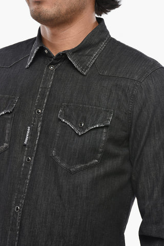 Light Denim Shirt CLASSIC WESTERN With Double Pocket