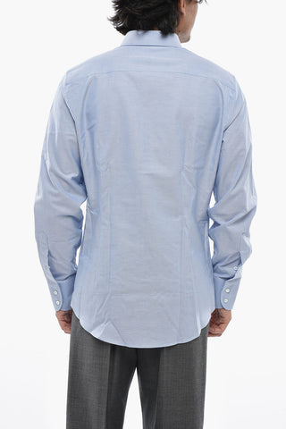 Camicia Button-down in Cotone Hopsack