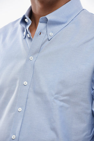 Camicia Button-down in Cotone Hopsack