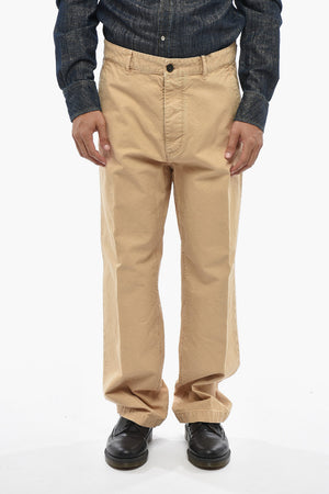 ICON Pantaloni Chino a Gamba Dritta con Abbottonatura a Scomparsa