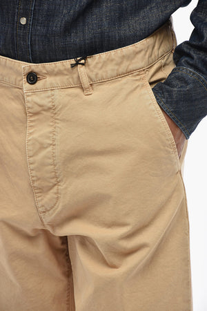 ICON Pantaloni Chino a Gamba Dritta con Abbottonatura a Scomparsa