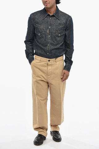 ICON Straight-Leg Chino Trousers With Concealed Buttoning