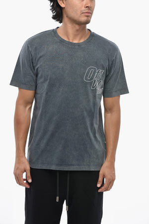 Slim-Fit Rundhals-T-Shirt OUTLINE ARROW mit Vintage-Effekt