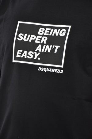 Cotton Crewneck T-Shirt With Contrast Print
