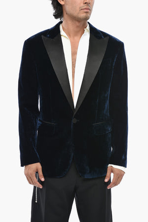 Tuxedo-Jackett DAN Aus Velours Und Lurex Mit Spatenrevers