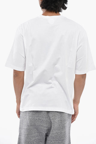 Rundhals-T-Shirt aus Baumwolle mit Kontrastdruck
