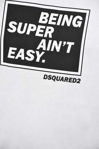 Rundhals-T-Shirt aus Baumwolle mit Kontrastdruck