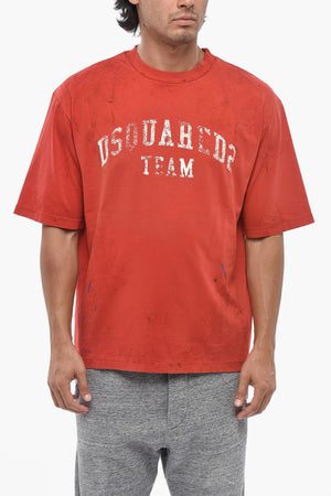 Cotton Crewneck T-Shirt With Front Logo