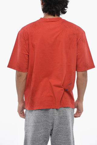 T-shirt Girocollo in Cotone con Logo Frontale