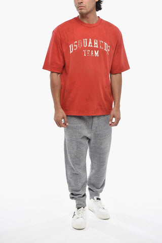 T-shirt Girocollo in Cotone con Logo Frontale