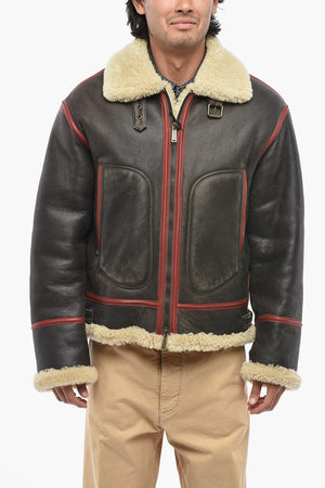 Giubbotto Shearling con Logo Stampato