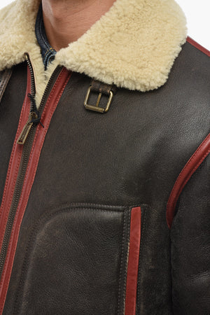 Giubbotto Shearling con Logo Stampato