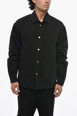 ICON Dark-Wash Denim Jacket with Embossed Logo