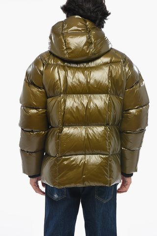 Quilted Nylon Puffer Jacket with Hood