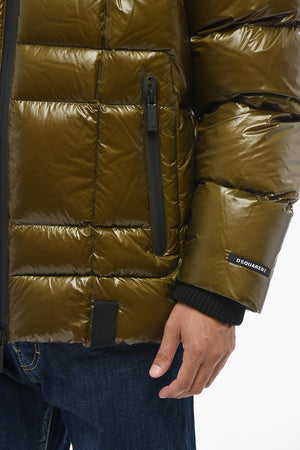 Piumino Trapuntato in Nylon con Cappuccio