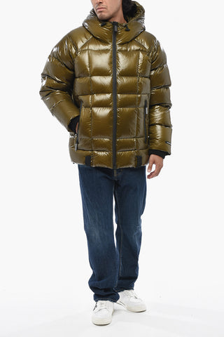 Quilted Nylon Puffer Jacket with Hood