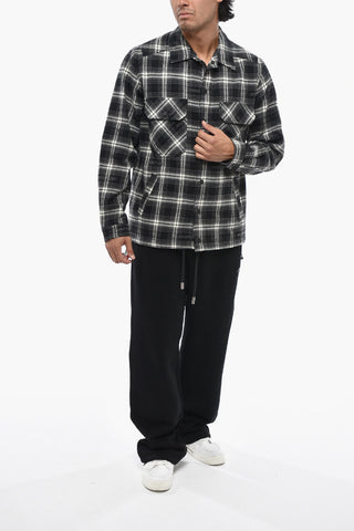 Checked Flannel Overshirt with Double Chest Pocket