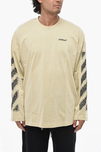Crewneck T-Shirt PIXEL DIAG Long-Sleeve with Embroidery