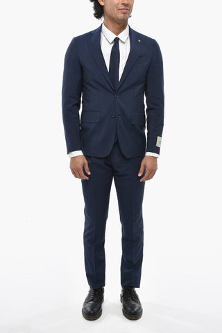 CC COLLECTION Virgin Wool And Mohair Suit Double Vent Classic Notch Lapel
